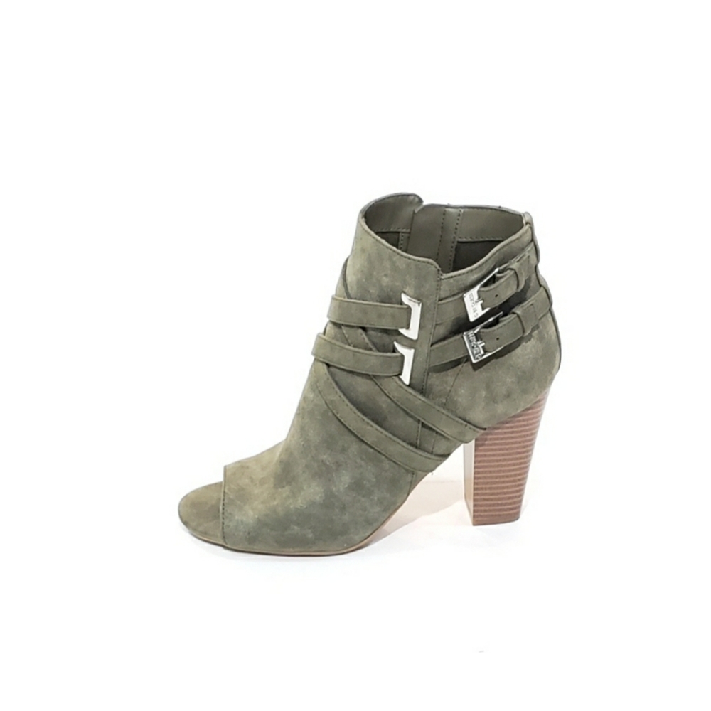 Guess Jackson Bootie Heel Peep Toe Strap Buckle